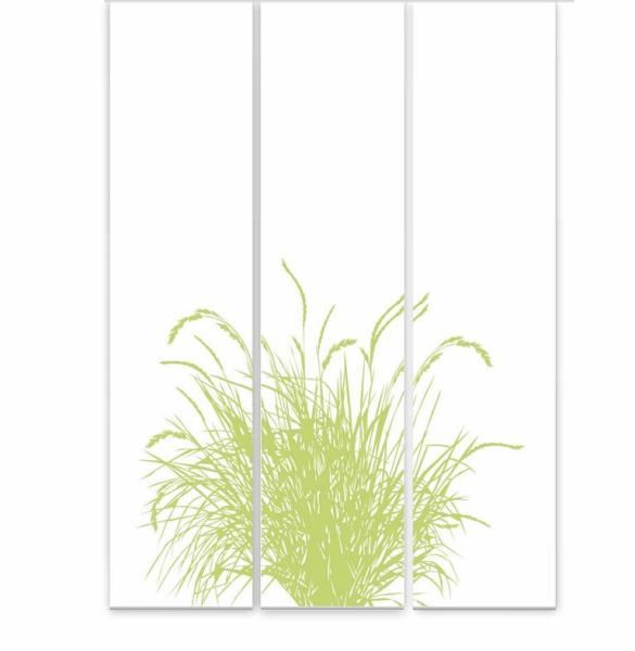 Reed 24 – Apfel blancoFlächenvorhang - 3teiliges Set Flächenvorhang 3er Set, Schiebegardine, Schiebegardinen, blickdicht, Flächenvorhang blickdicht, Schiebevorhang,